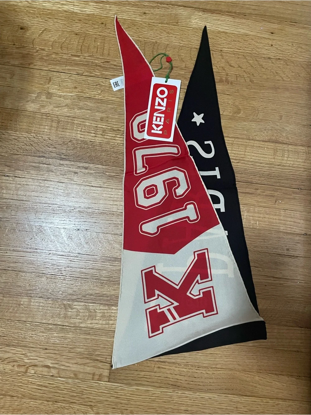 Billionaire Boys Club Kenzo Tri-Panel Pennant Scarf in Red, White & Black